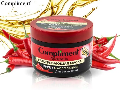 Compliment Комплимент разогрев маска для волос Перец+Масло Усьмы 500 мл