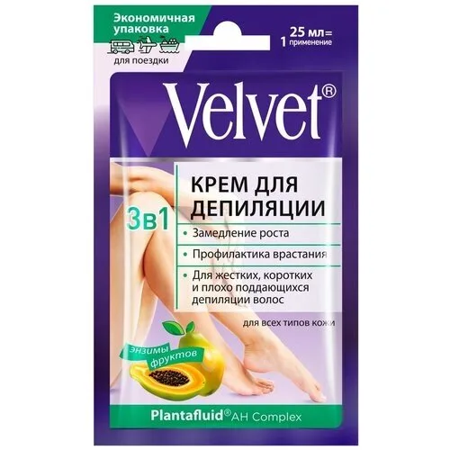 Velvet саше крем д/депил 3в1 д/жестких корот. и плохо поддающихся волос