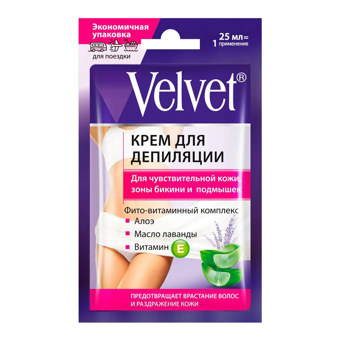 Вельвет саше крем д/депил д/чувств.кожи,зоны бикини/подм.