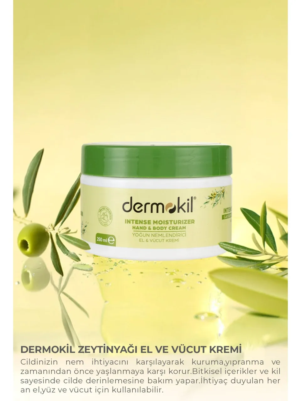 Dermokil Крем для рук и тела 250гр.увлажнение с оливковым маслом
