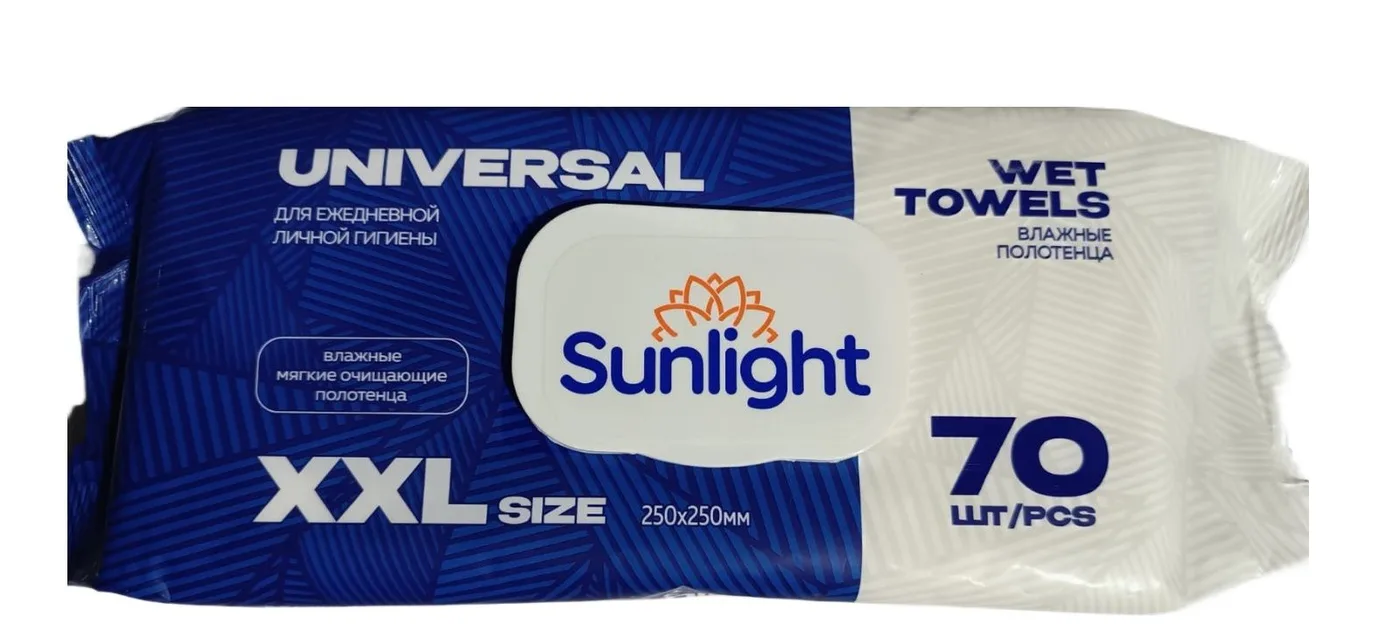 Sunlight XXL Влажные салфетки 70шт для ежедн гигиены