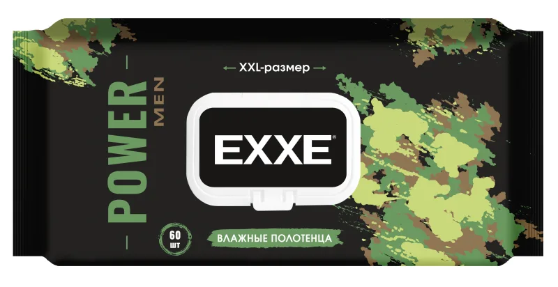EXXE Power влажные полотенца 60шт. XXL р-р
