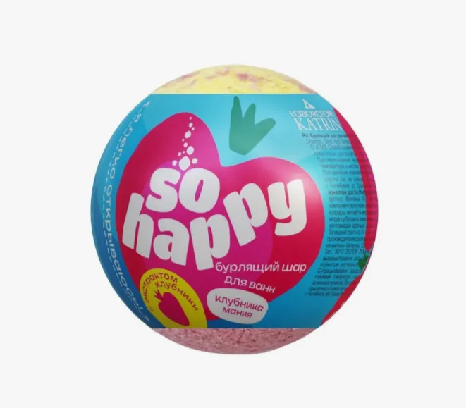 So Happy Бурлящий шар Клубника мания