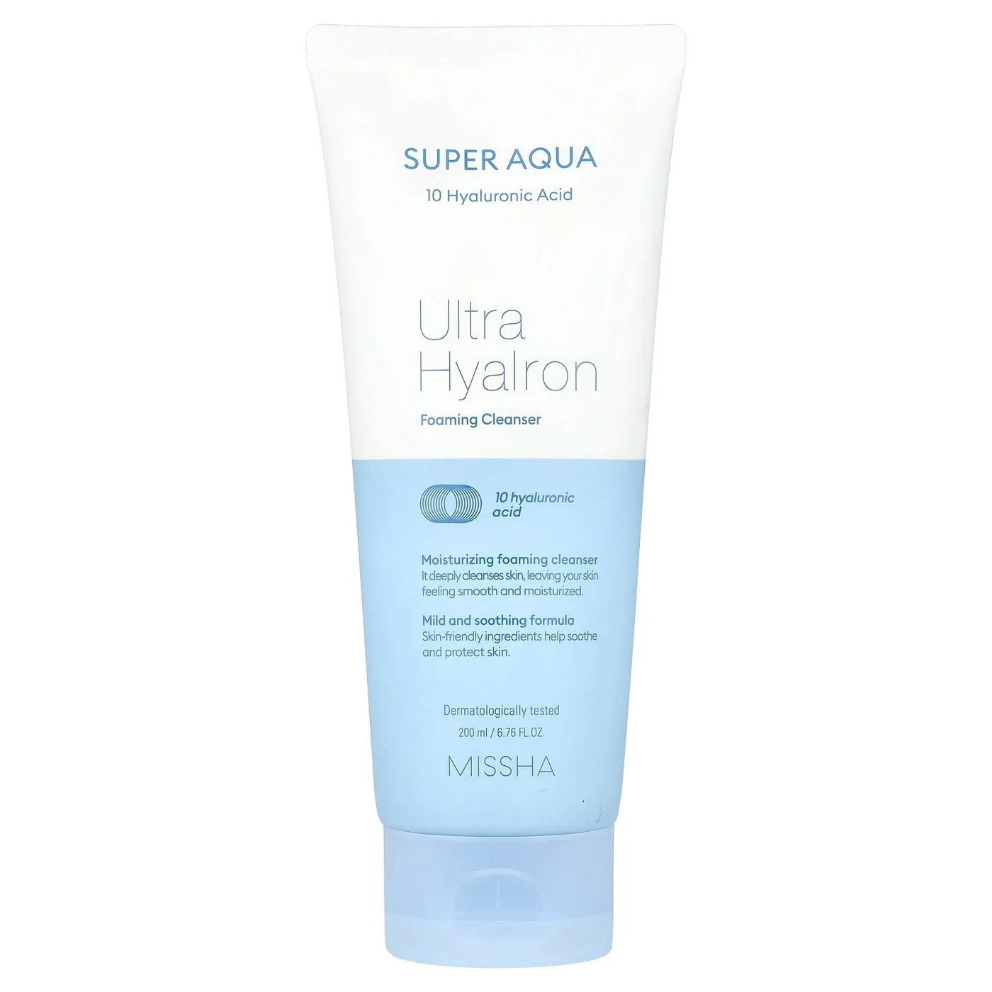 Missha Super Aqua Пенка для глубокого очищения кожи с гиалуроновой кислотой 200 мл