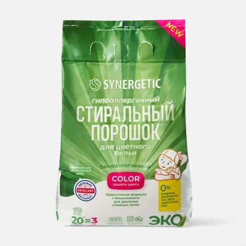 Synergetic Стиральный порошок для цветного белья Color 3кг