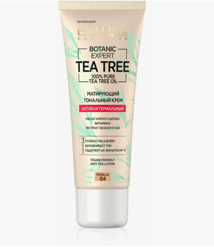 Eveline Evelin Botanic Expert Матирующий тональный крем антибактериальный тон 01