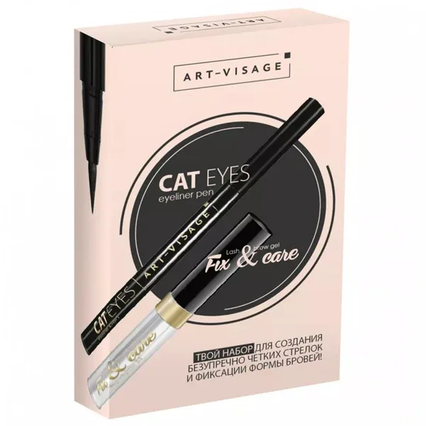 Art-Visage AV Набор (подводка-фломастер CAT EYES, гель для бровей прозрачный)
