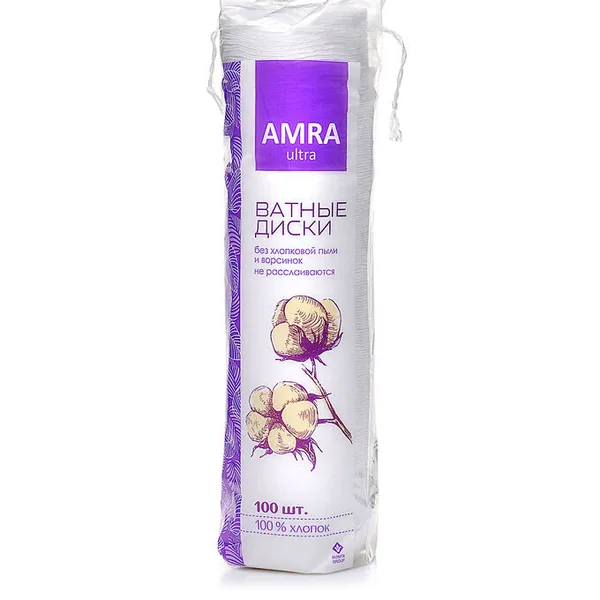 AMRA Ватные диски 100шт с прошивкой
