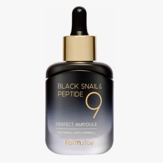 Farmstay Black snail & Peptide9 роликовая сыворотка для лица и шеи /повышает эластичность и сияние