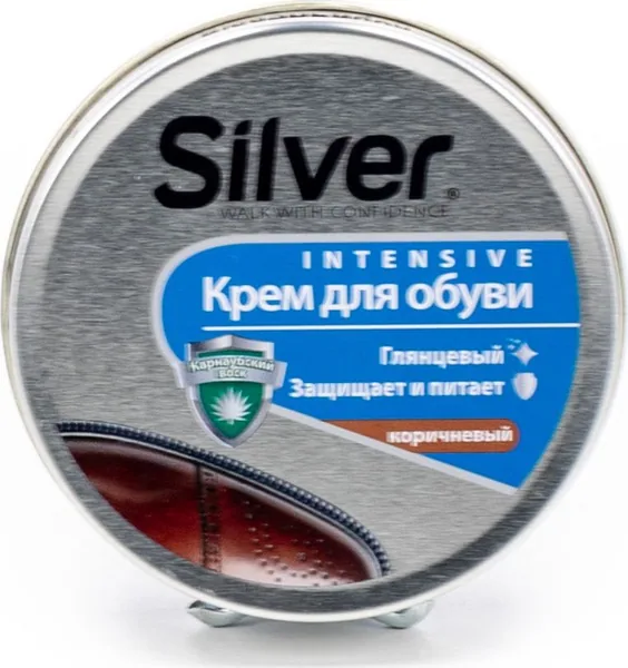 Silver Крем-блеск д/обуви банка 50мл.коричневая