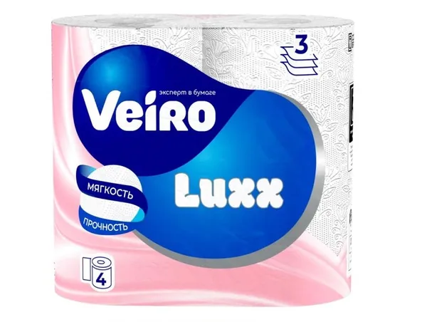 Veiro Туалетная бумага Veiro Luxoria 3 слоя 4 рулона