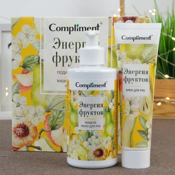 Compliment П/Н Compliment Энергия фруктов жилкое мыло для рук+крем для рук