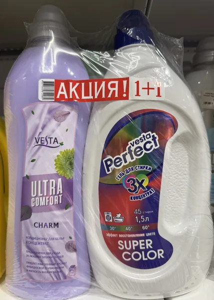 Vesta Акция 1+1 гель для стирки цветного 1.5л.+кондиционер 1л.