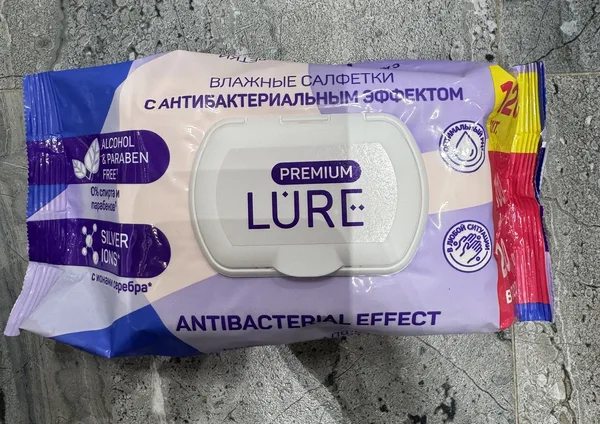 Lure Вл.салфетки с антибактериальным эффектом 120 шт.