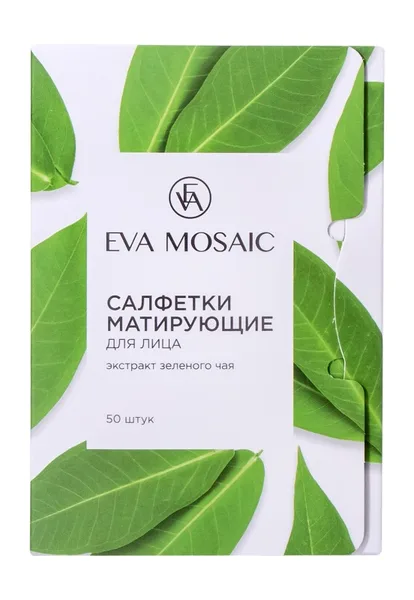 Eva Mosaic Матирующие салфетки для лица с экстрактом зеленого чая