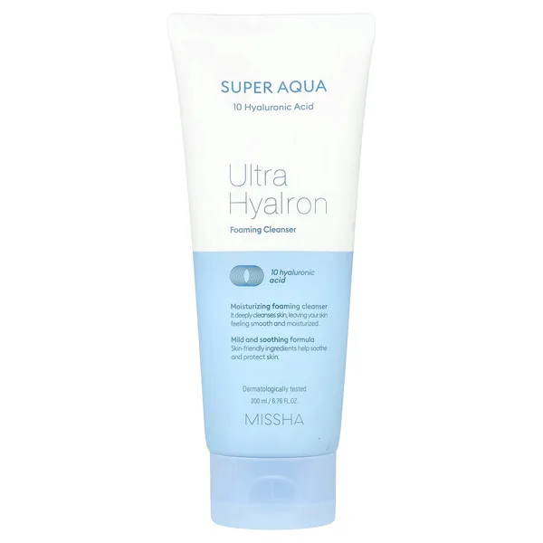 Missha Super Aqua Пенка для глубокого очищения кожи с гиалуроновой кислотой 200 мл