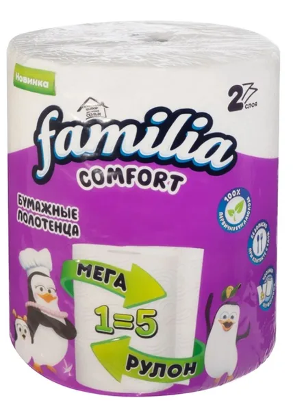 Comfort Бумажные полотенца Familia Comfort 1рулон 2сл.