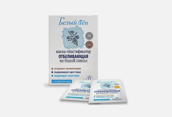 Белый лён Белый Лен маска пластиф.Отбеливающ.из белой глины